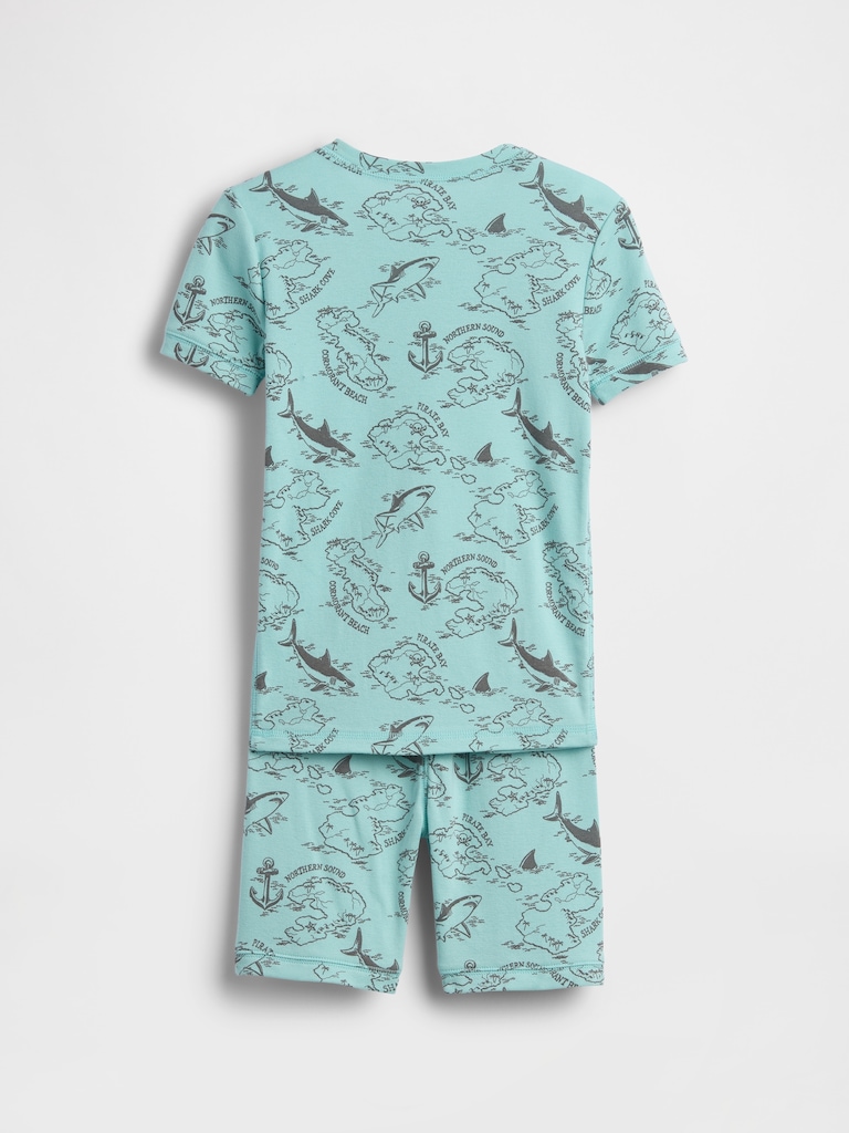 Kids Organic Brushed Cotton Pirate Map PJ Short Set