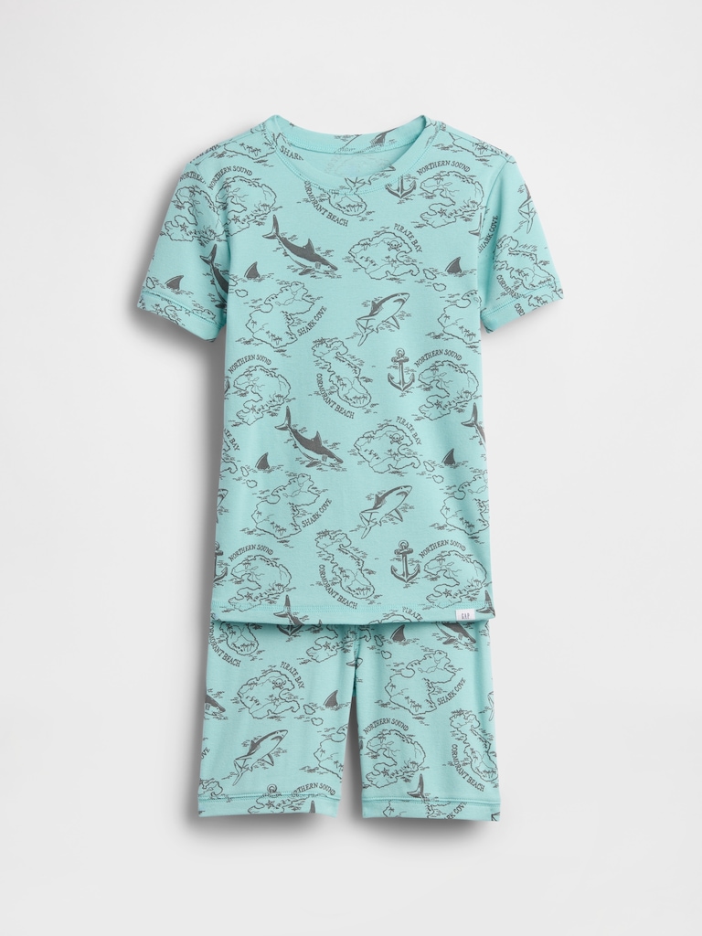 Kids Organic Brushed Cotton Pirate Map PJ Short Set