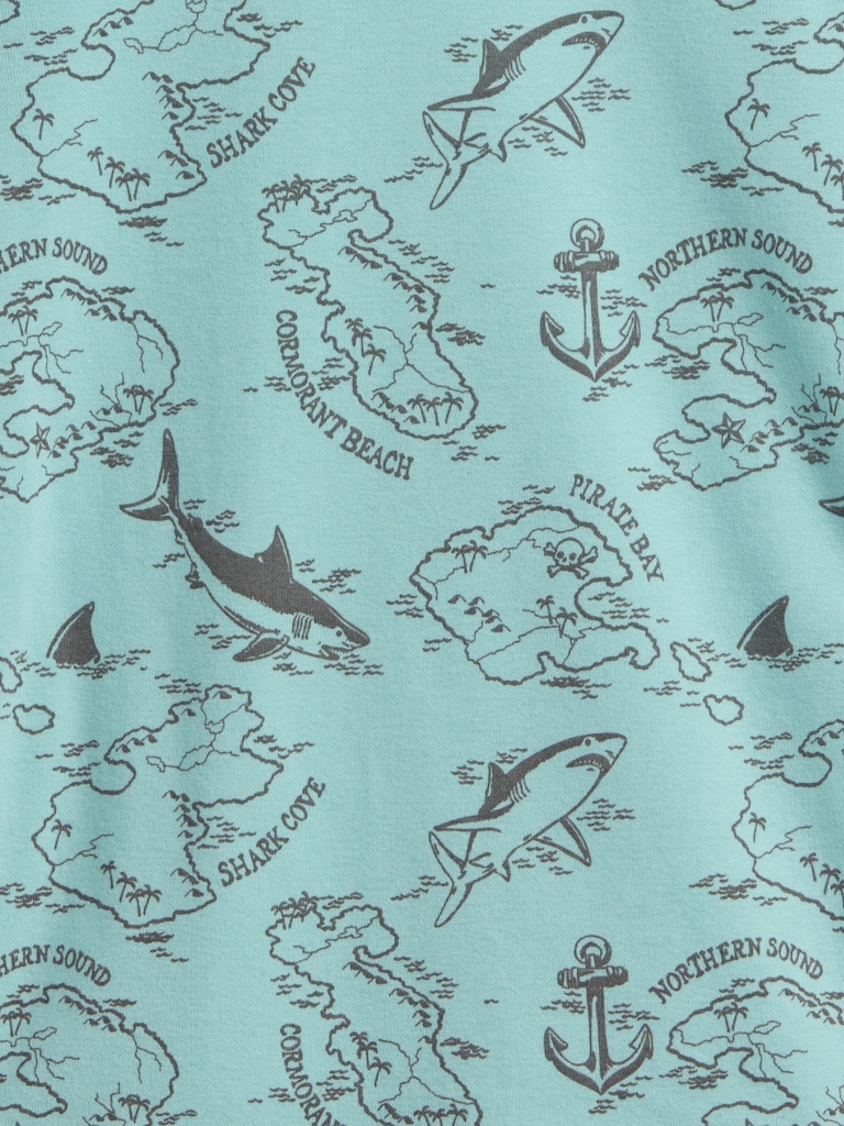 Kids Organic Brushed Cotton Pirate Map PJ Short Set