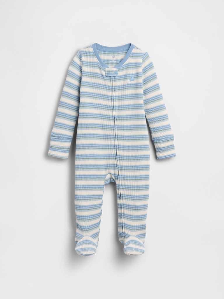 Baby Waffle Stripe Footed One-Piece