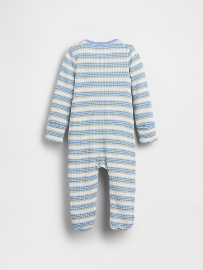 Baby Waffle Stripe Footed One-Piece