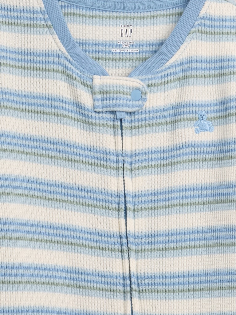 Baby Waffle Stripe Footed One-Piece