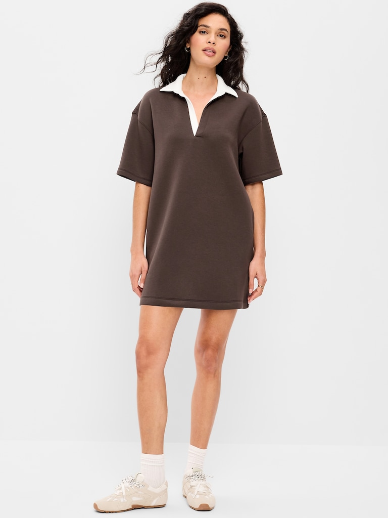 Bounce Fleece Short-Sleeve Polo Dress