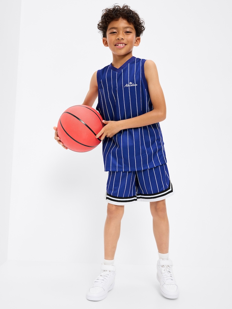 Knee Length Mesh Basketball Shorts for Boys