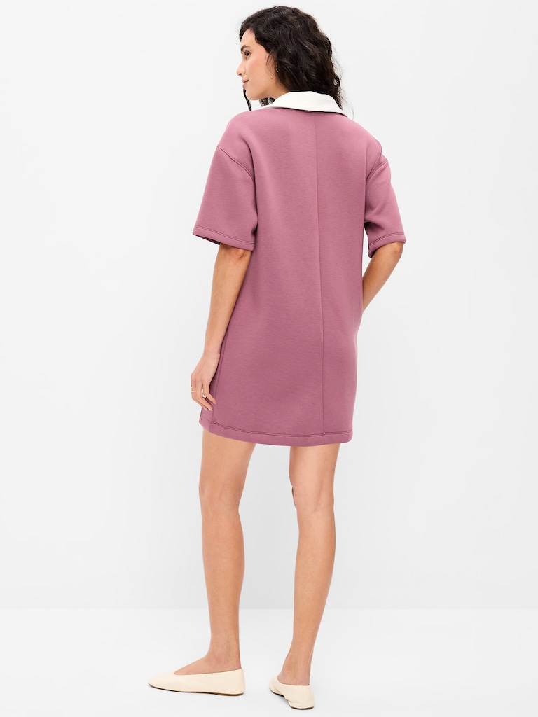 Bounce Fleece Short-Sleeve Polo Dress