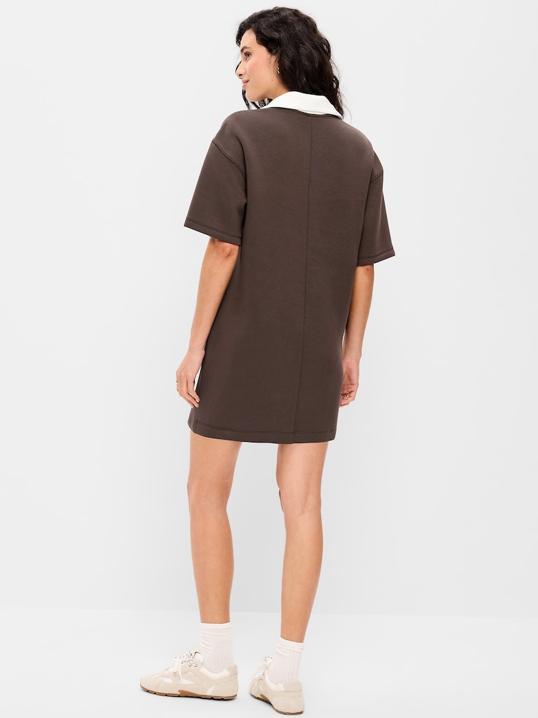 Bounce Fleece Short-Sleeve Polo Dress