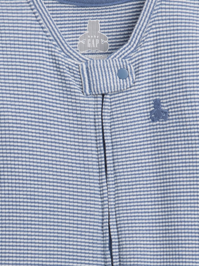 Baby First Favorites TinyRib Stripe Footed One-Piece