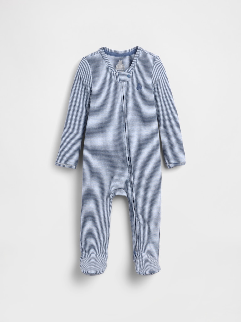Baby First Favorites TinyRib Stripe Footed One-Piece
