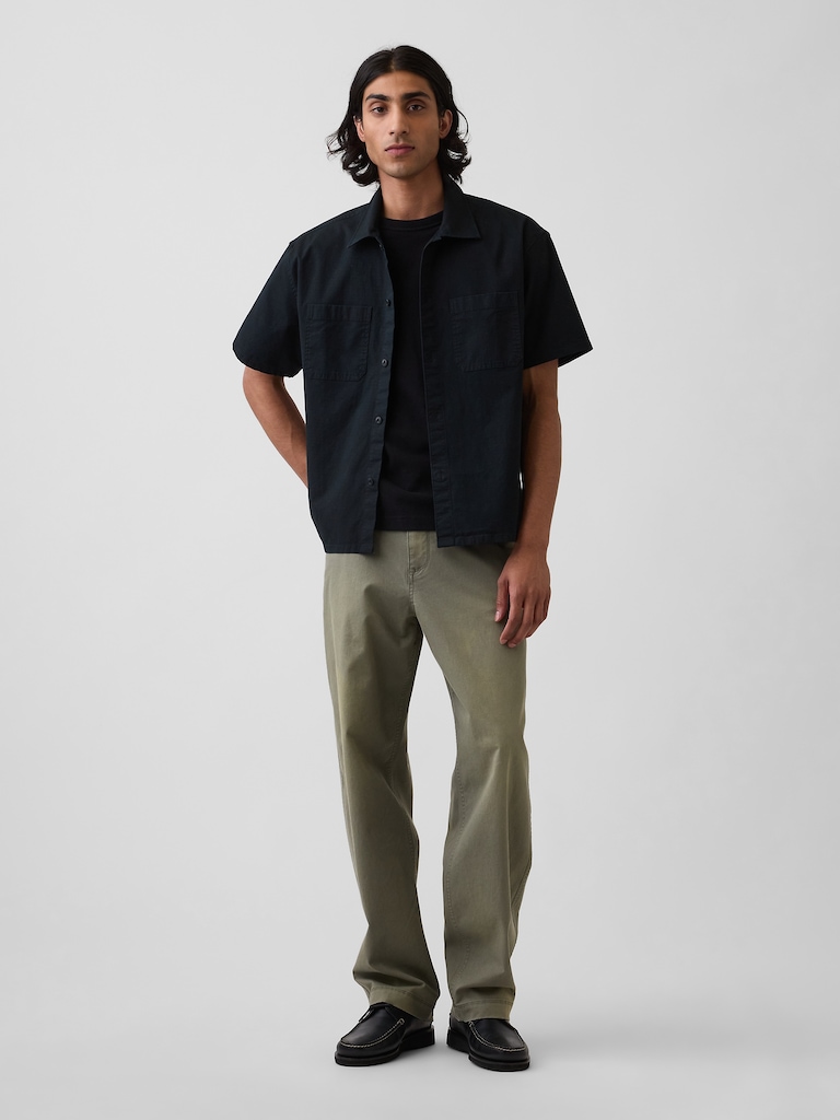 Relaxed Straight-Hem Utility Shirt
