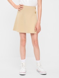 School Uniform Ponte-Knit Wrap-Front Skort for Girls
