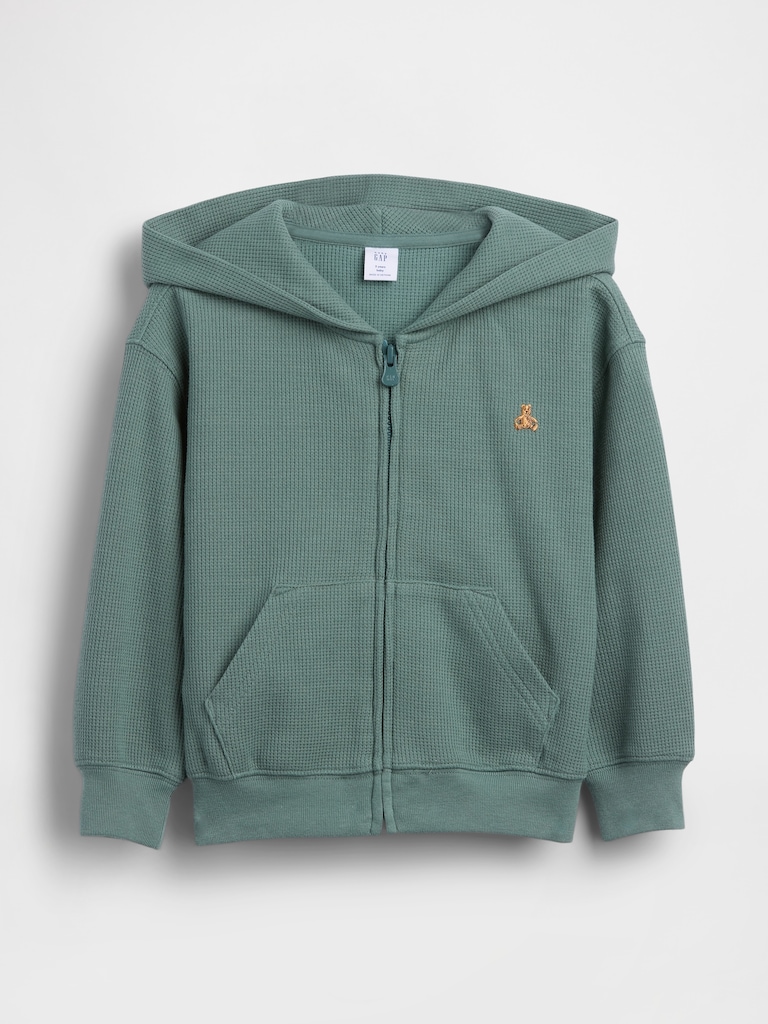 Baby & Toddler Waffle Zip Hoodie