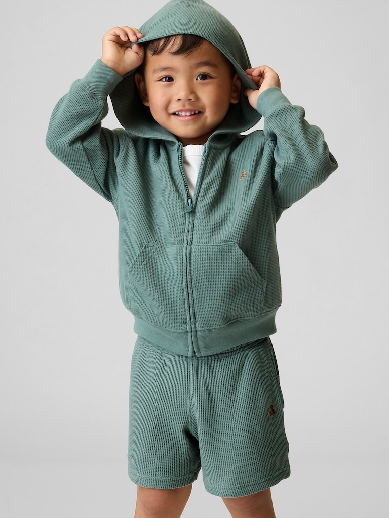 Baby & Toddler Waffle Zip Hoodie