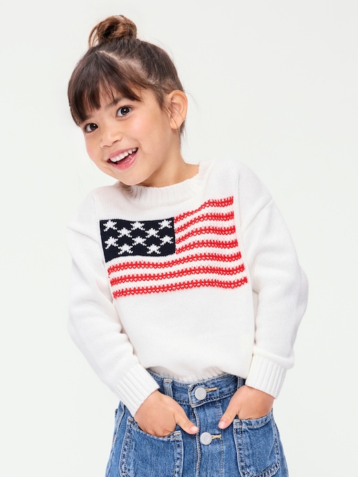 Long Long-Sleeve Graphic Pullover Sweater for Toddler Girls on clearance at Old Navy — 40% off