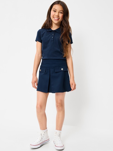 School Uniform Front-Pleated Twill Skort for Girls