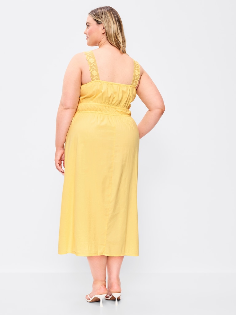 Fit & Flare Smocked-Waist Midi Dress