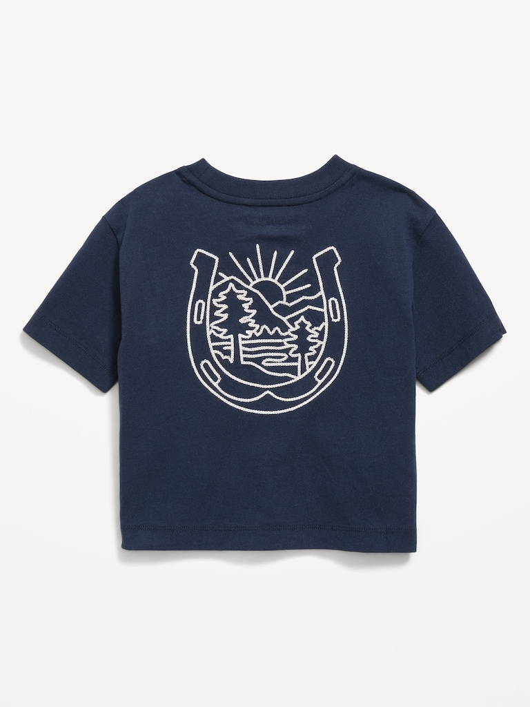 Oversized Short-Sleeve Boxy Graphic T-Shirt for Toddler Boys