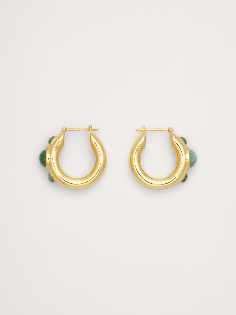 Stone Studded Hoops
