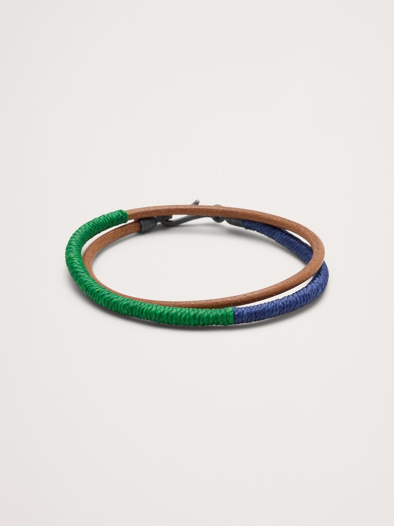 Color-Blocked Leather Double Wrap Bracelet By Caputo & Co