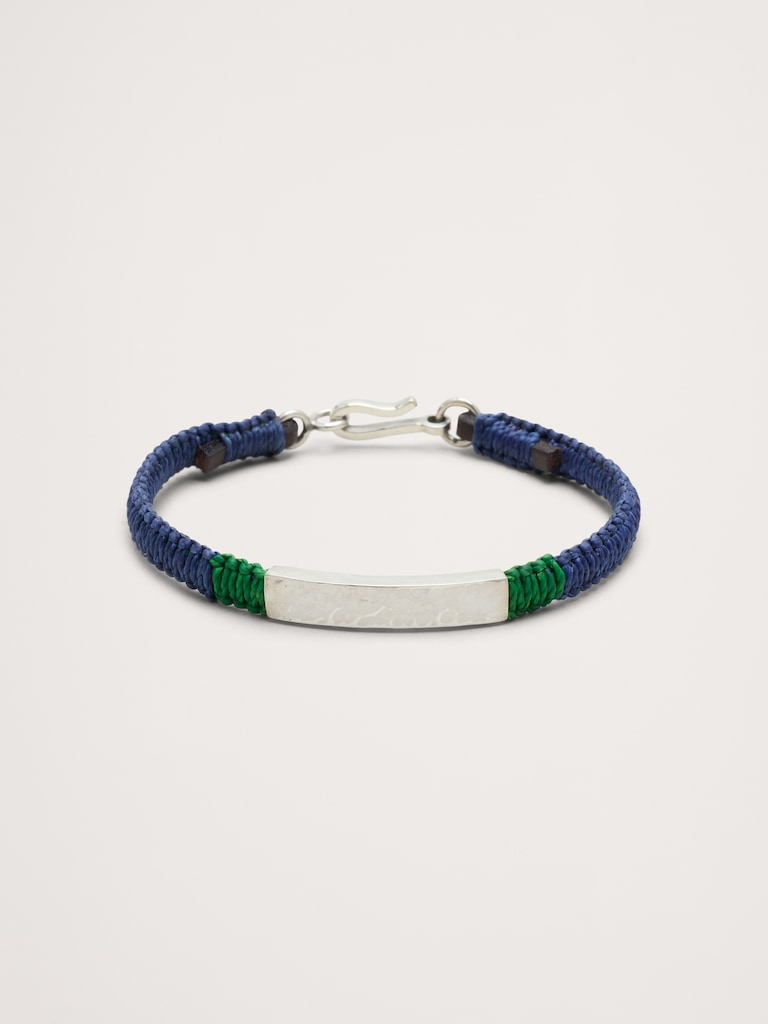 Macrame Hammered ID Bracelet By Caputo & Co
