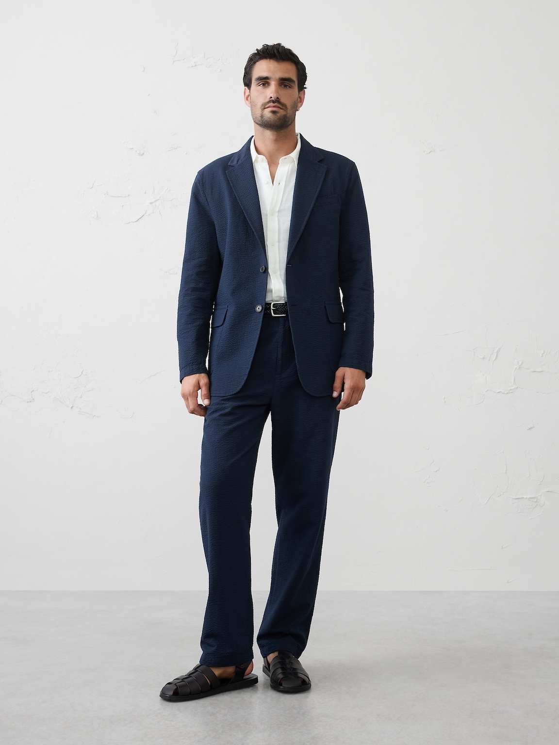 Slim-Fit Preppy Ease Seersucker Suit Jacket