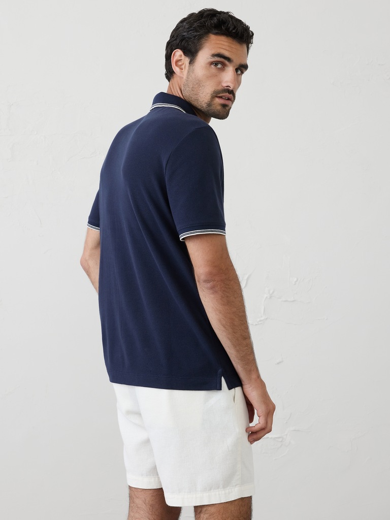 Standard-Fit Textured Tipped Polo