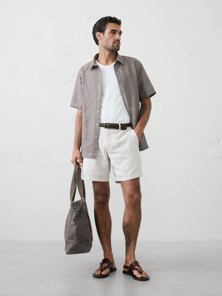 Standard-Fit Linen-Blend Shirt