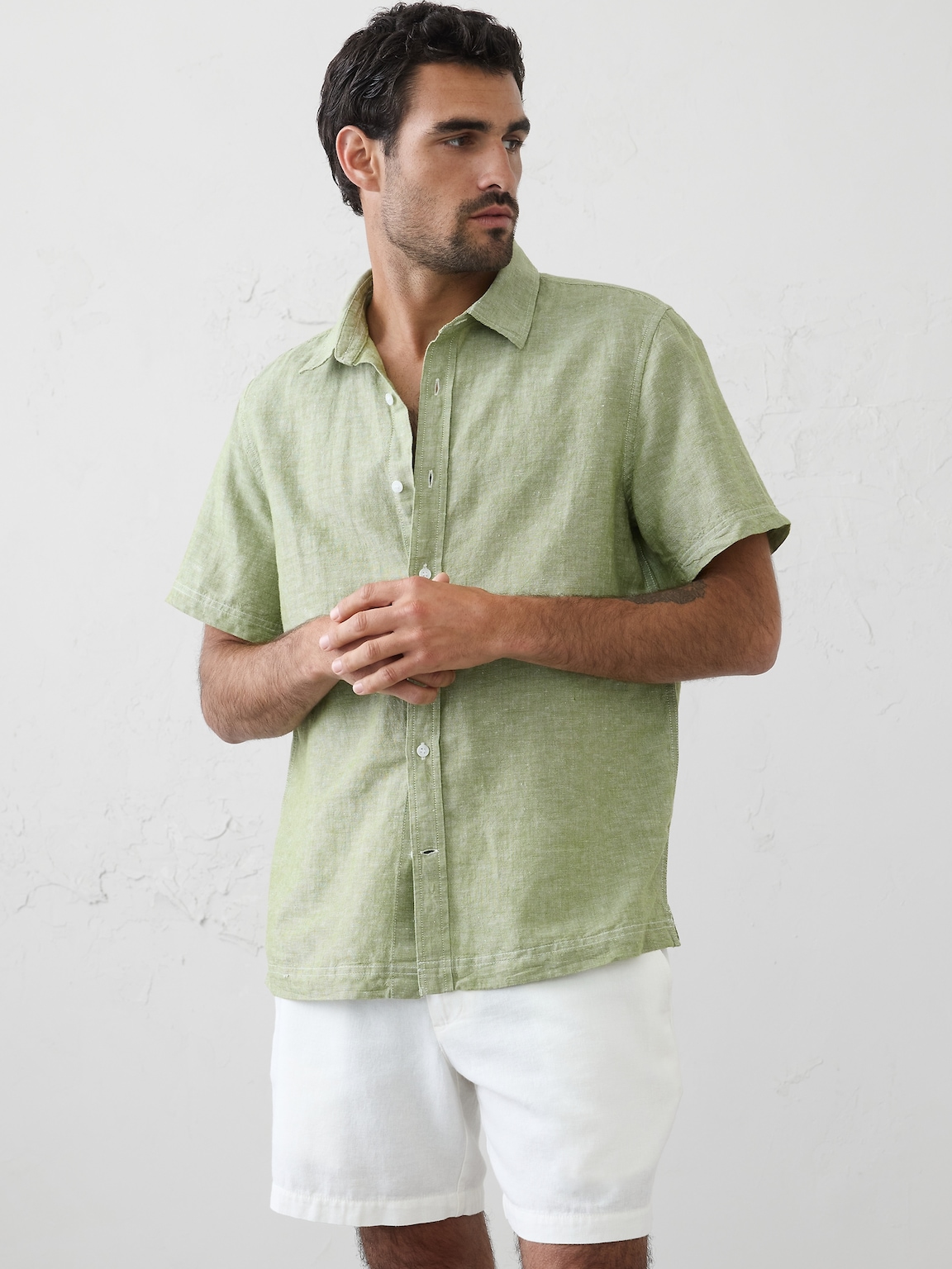Standard-Fit Linen-Blend Shirt