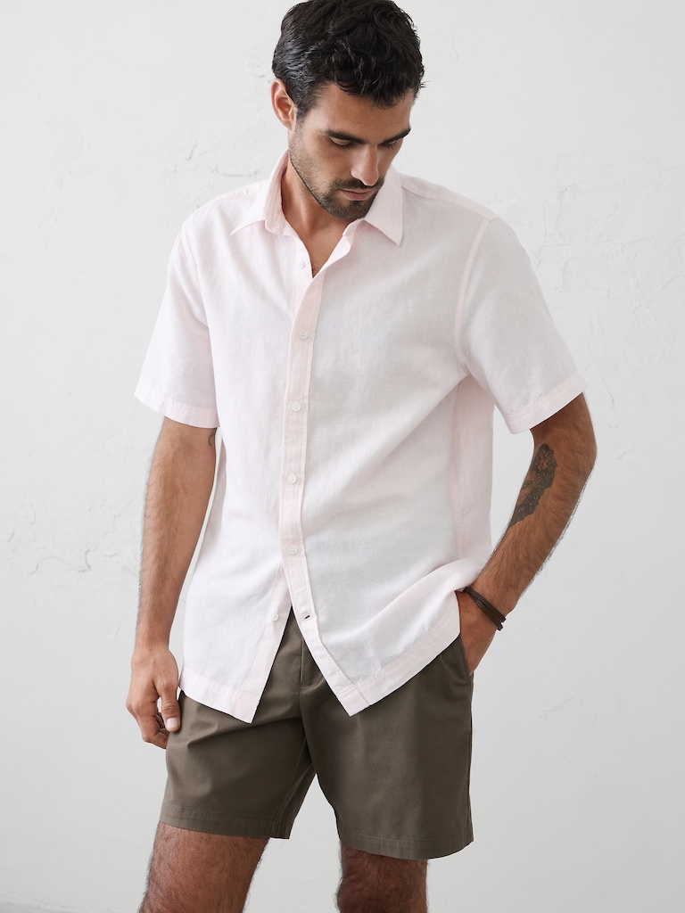 Standard-Fit Linen-Blend Shirt