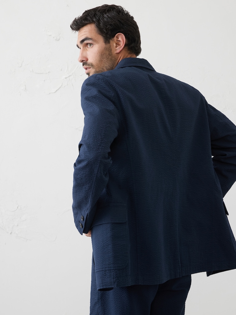 Slim-Fit Preppy Ease Seersucker Suit Jacket