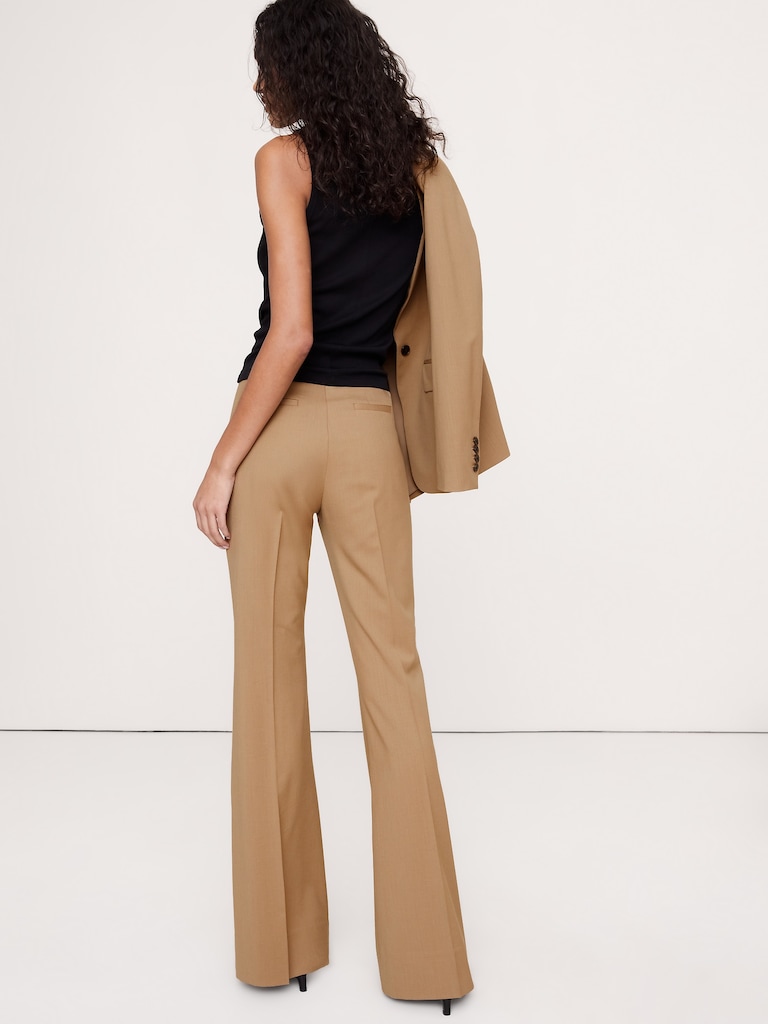 High-Rise Flare Italian Lightweight Wool Pant