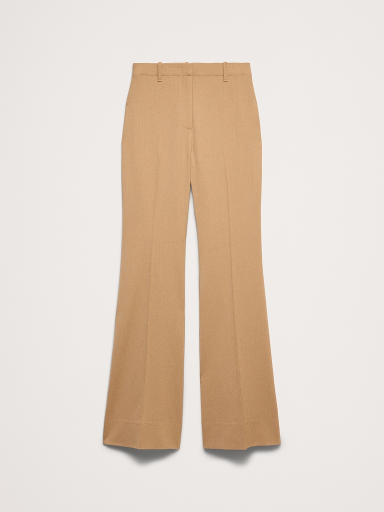 High-Rise Flare Italian Lightweight Wool Pant