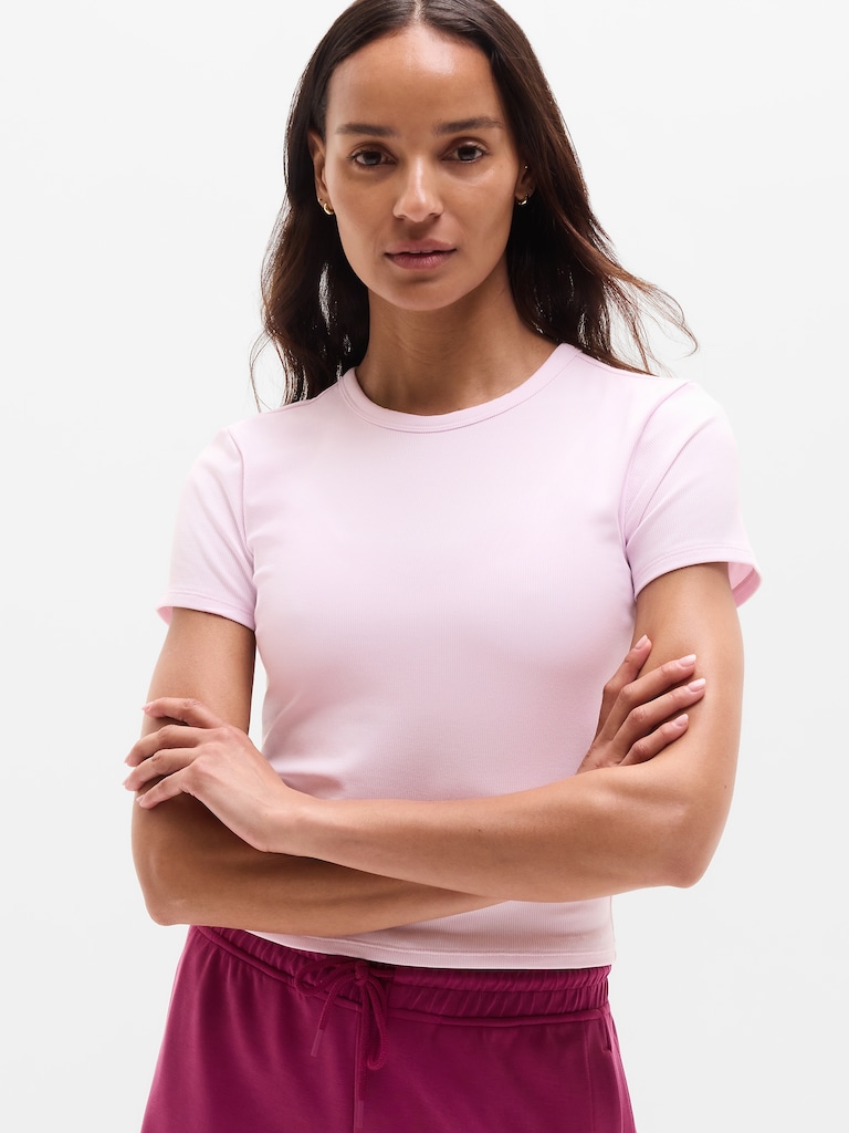 Signature Rib Crop Tee