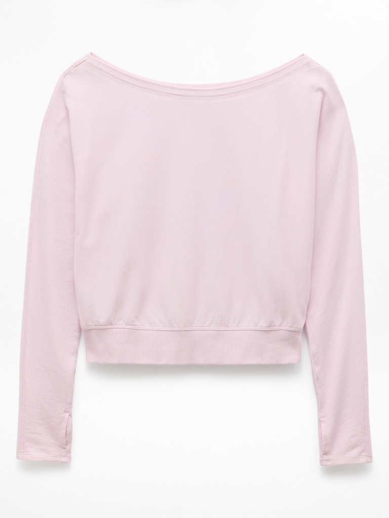 Airy Cotton Terry Boat Neck Sweatshirt