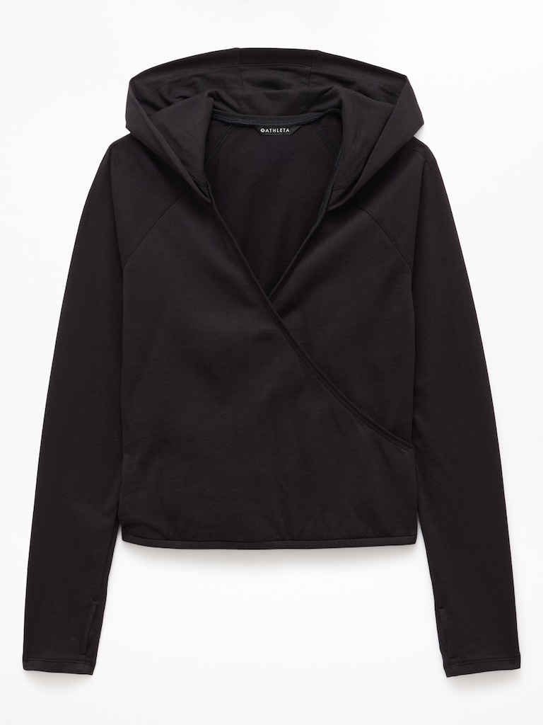 Airy Cotton Terry Wrap Hoodie