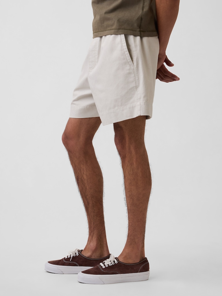 5.5" Linen-Blend Relaxed Shorts
