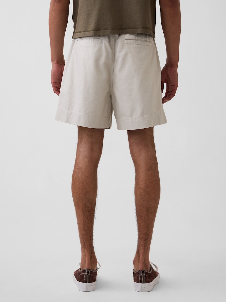5.5" Linen-Blend Relaxed Shorts