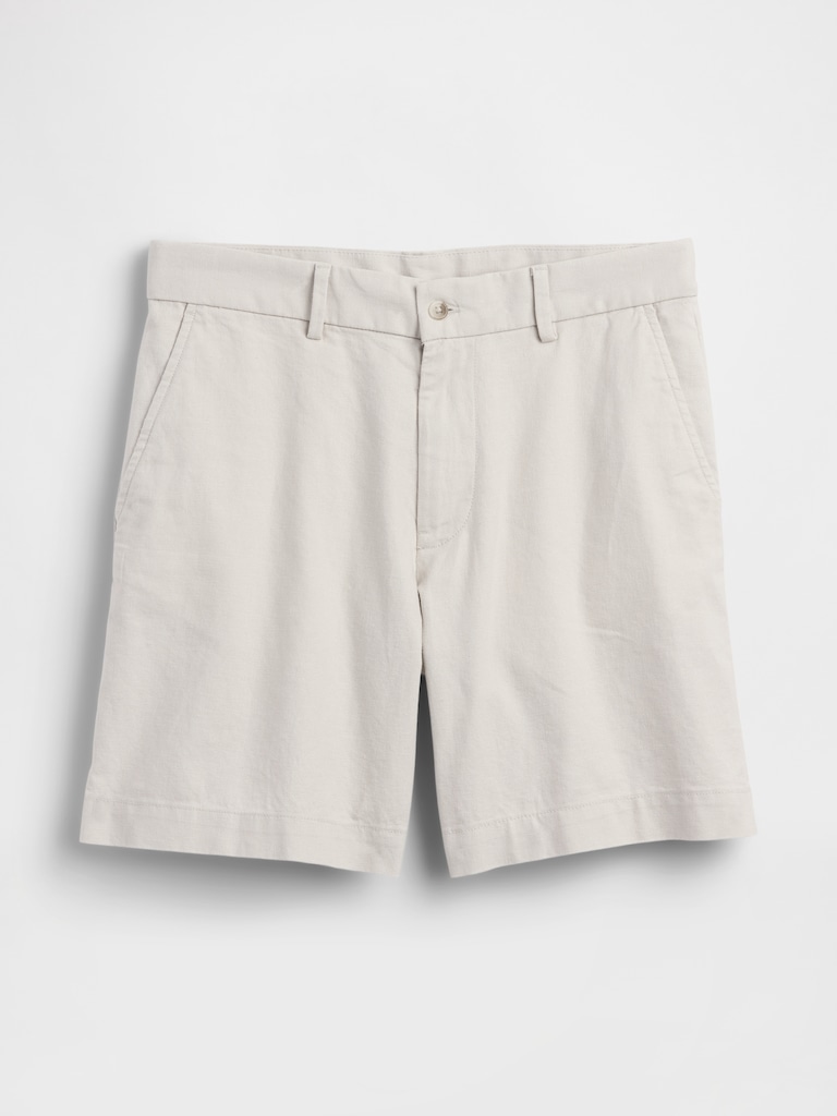 7.5" Linen-Cotton Shorts