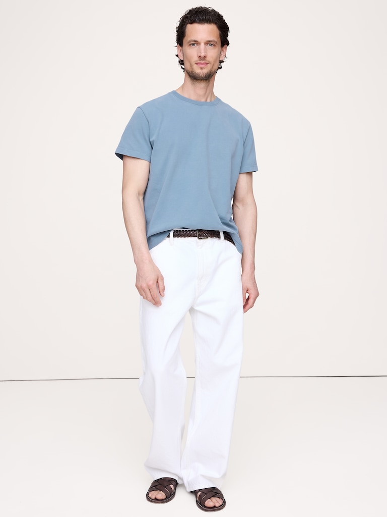 Sueded Cotton Crew-Neck T-Shirt