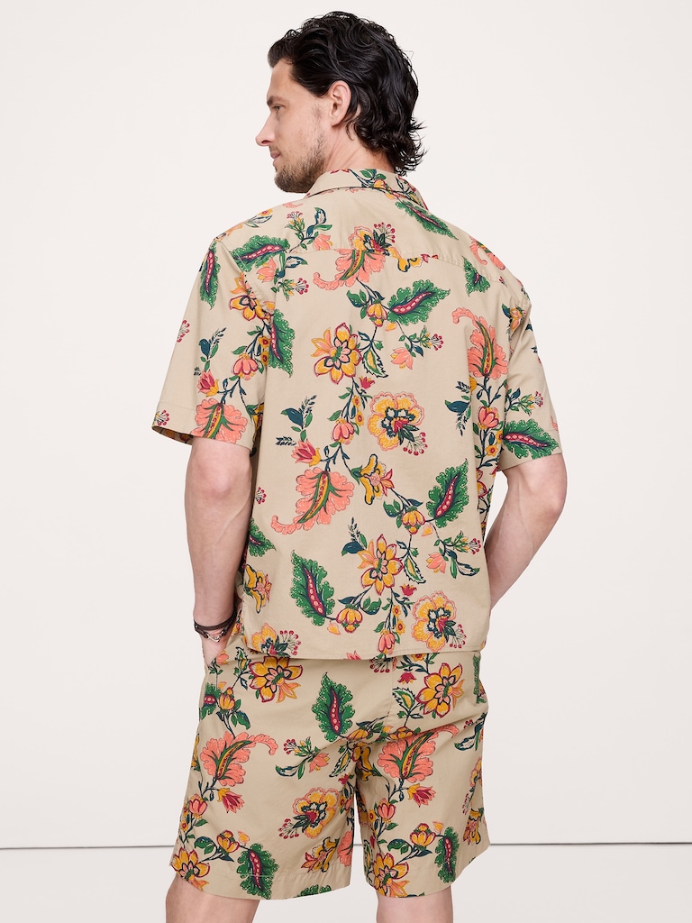 Chemise de vacances décontractée en popeline de coton