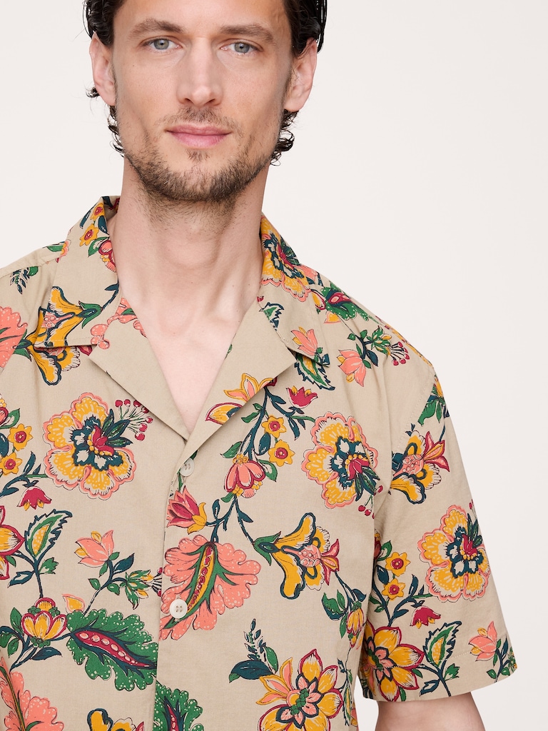 Chemise de vacances décontractée en popeline de coton