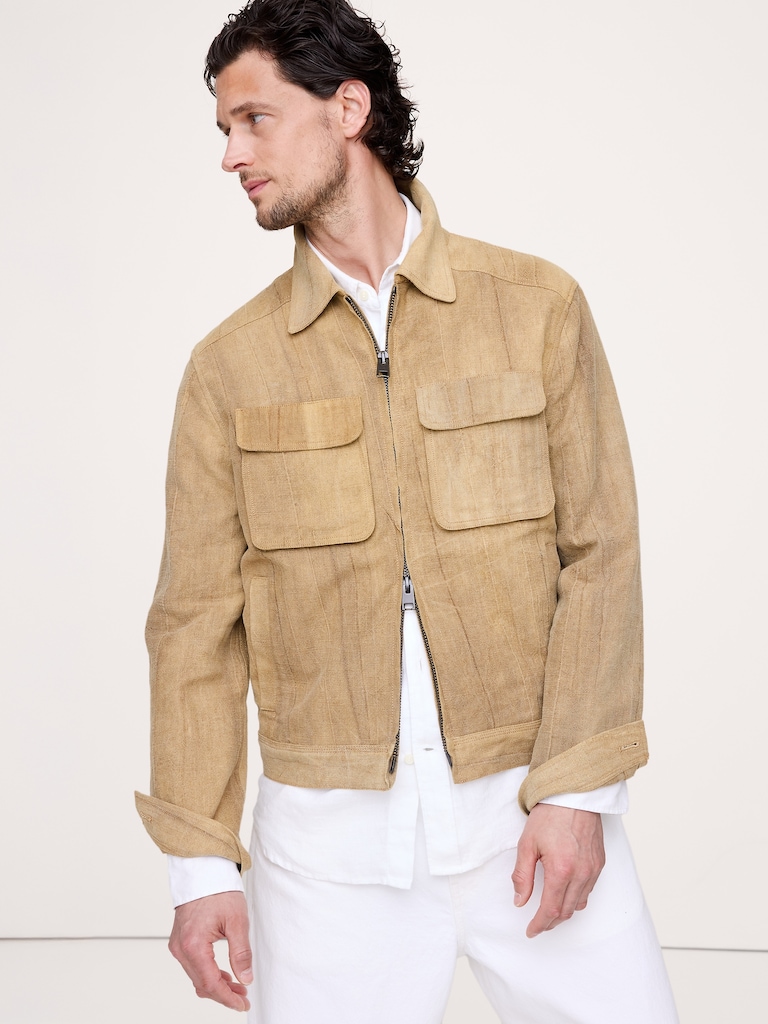 Ramie-Cotton Flight Jacket