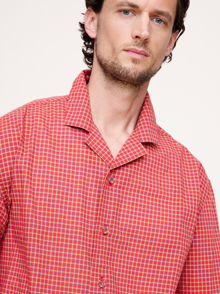 Chemise de vacances décontractée à manches longues en coton léger