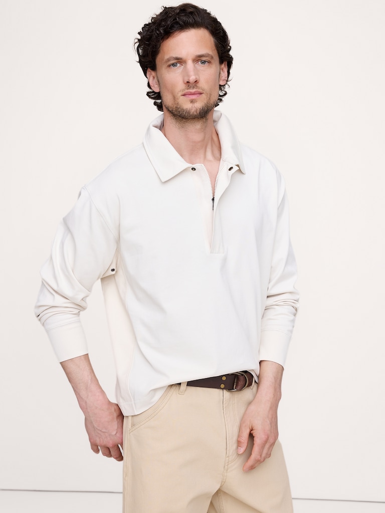 Polo aviateur en coton épais