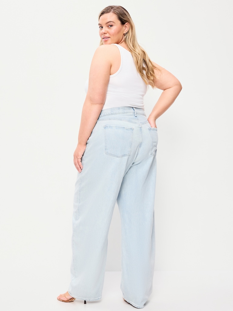 High-Waisted Rounded Wide-Leg Barrel Jeans