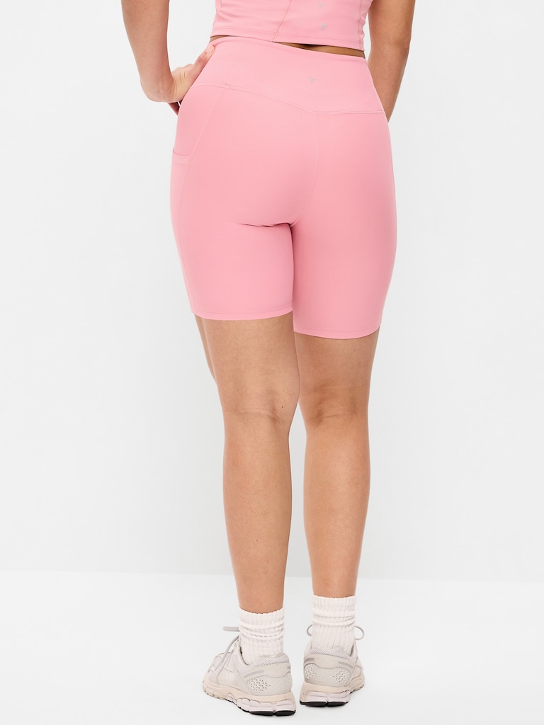 High-Waisted PowerSoft Biker Shorts -- 8-inch inseam