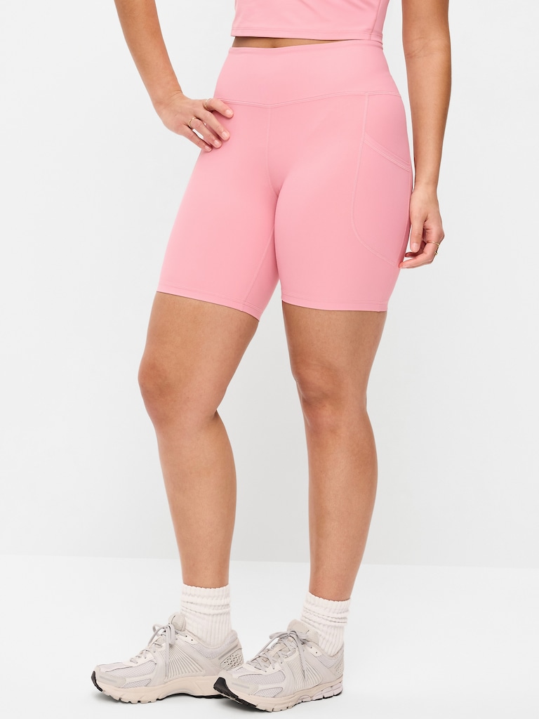 High-Waisted PowerSoft Biker Shorts -- 8-inch inseam