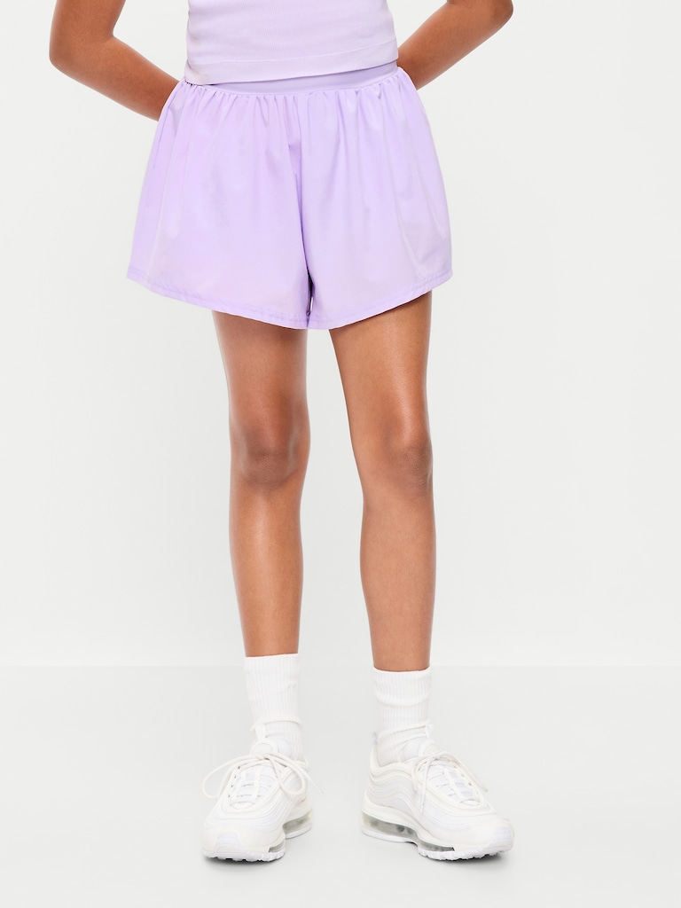 High-Waisted StretchTech Performance Shorts for Girls