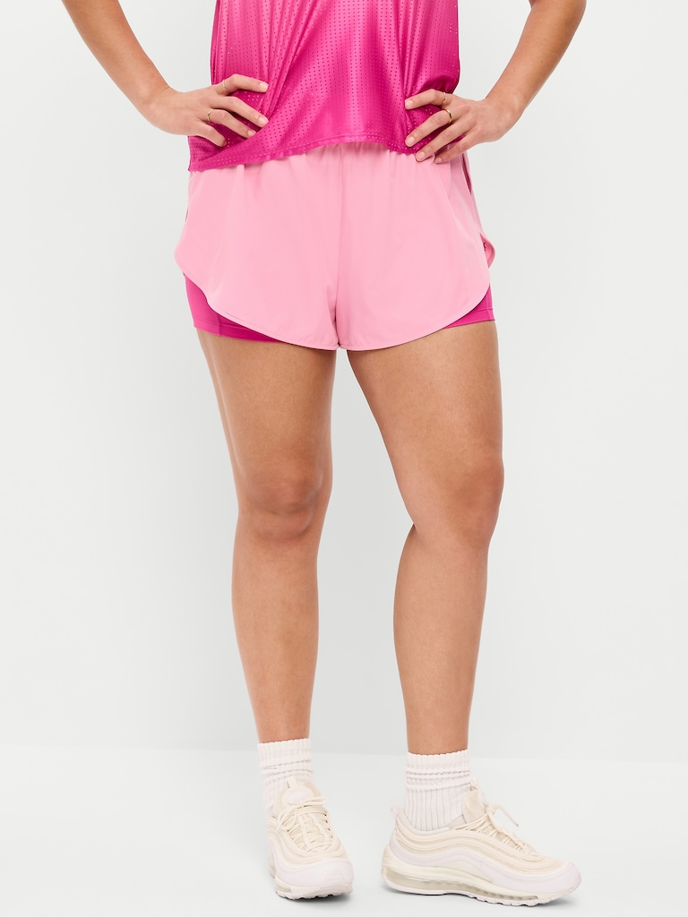 Short de course 2-en-1 StretchTech à taille haute