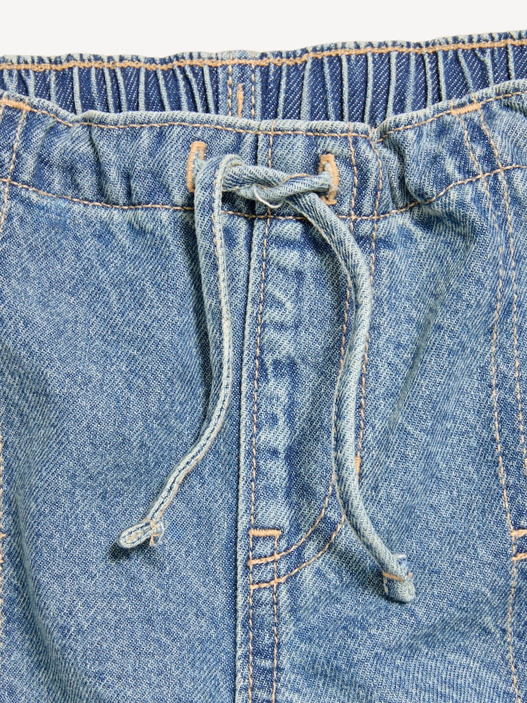 Pull-On Low-Rise Super Baggy Wide-Leg Cargo Jeans for Girls