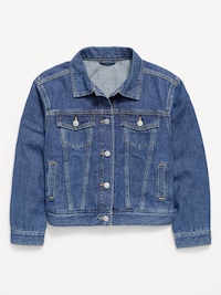 Oversized Denim Trucker Jacket for Girls